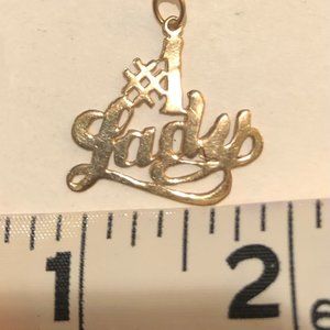 Beautiful Large 14KT Gold Charm/Pendant-#1 Lady NWOT